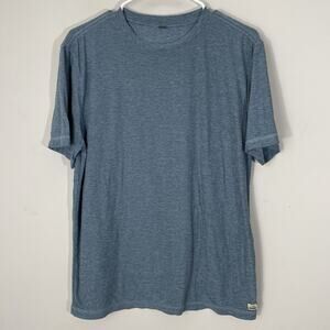 Vuori Strato Tech Tee T Shirt Mens Large Blue Short Sleeve Crewneck Performance
